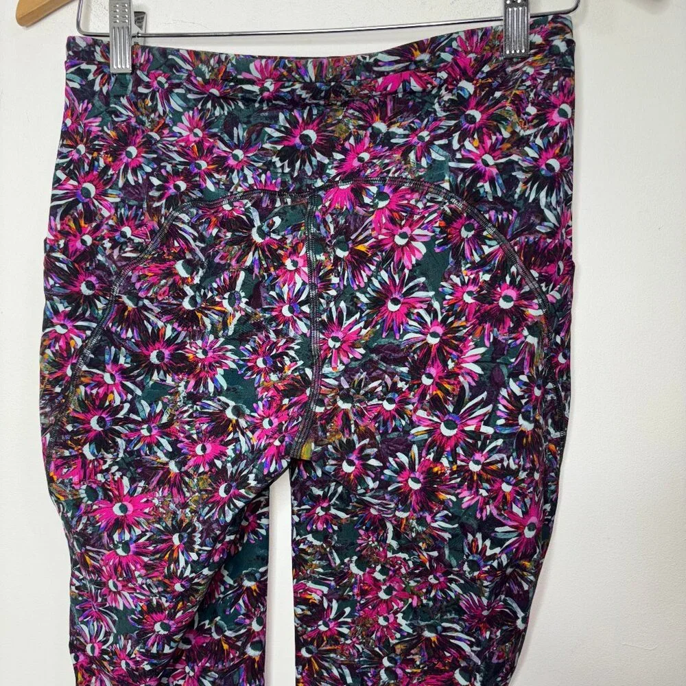 Lululemon High Rise Base Pace Tight Brushed Leggings in Floral Electric Size 8